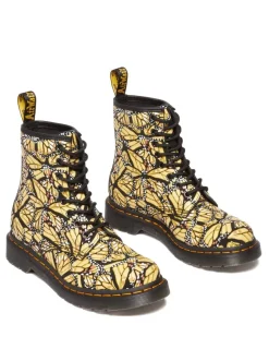 Dr Martens 1460 8 Eye Print Suede Boot Butterfly Yellow