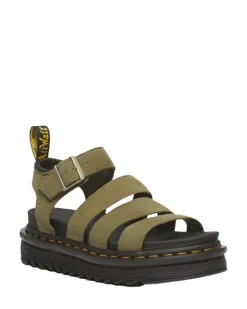 Dr Martens Blaire 3 Strap Muted Olive Tumbled Nubuck