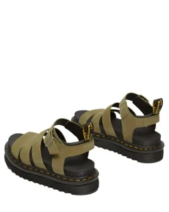 Dr Martens Blaire 3 Strap Muted Olive Tumbled Nubuck
