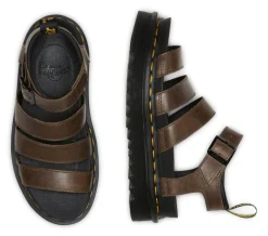 Dr Martens Blaire 3 Strap Sandal Dark Brown Oily Illusion