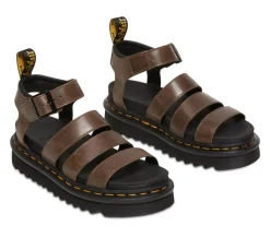 Dr Martens Blaire 3 Strap Sandal Dark Brown Oily Illusion