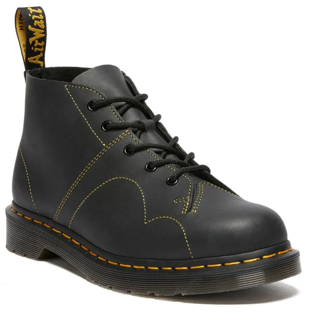 Dr Martens Church Monkey Boot Black Greasy