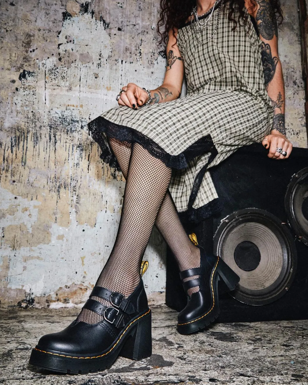 Dr Martens Eviee (Lottee) Black Heeled Mary Jane