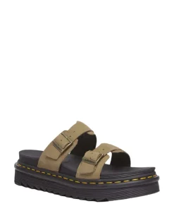Dr Martens Myles Slide Sandal Savannah Tan Tumbled Nubuck