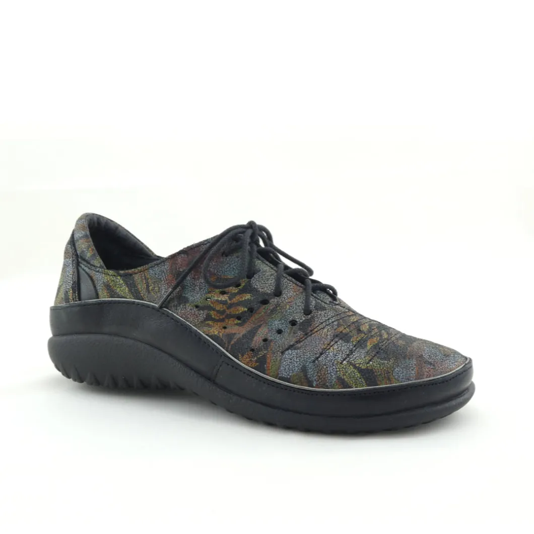 Naot Kumara Black Floral Shiny Black