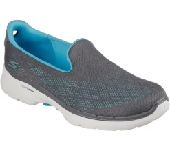 Skechers Go Walk 6 Cosmic Force Charcoal Aqua