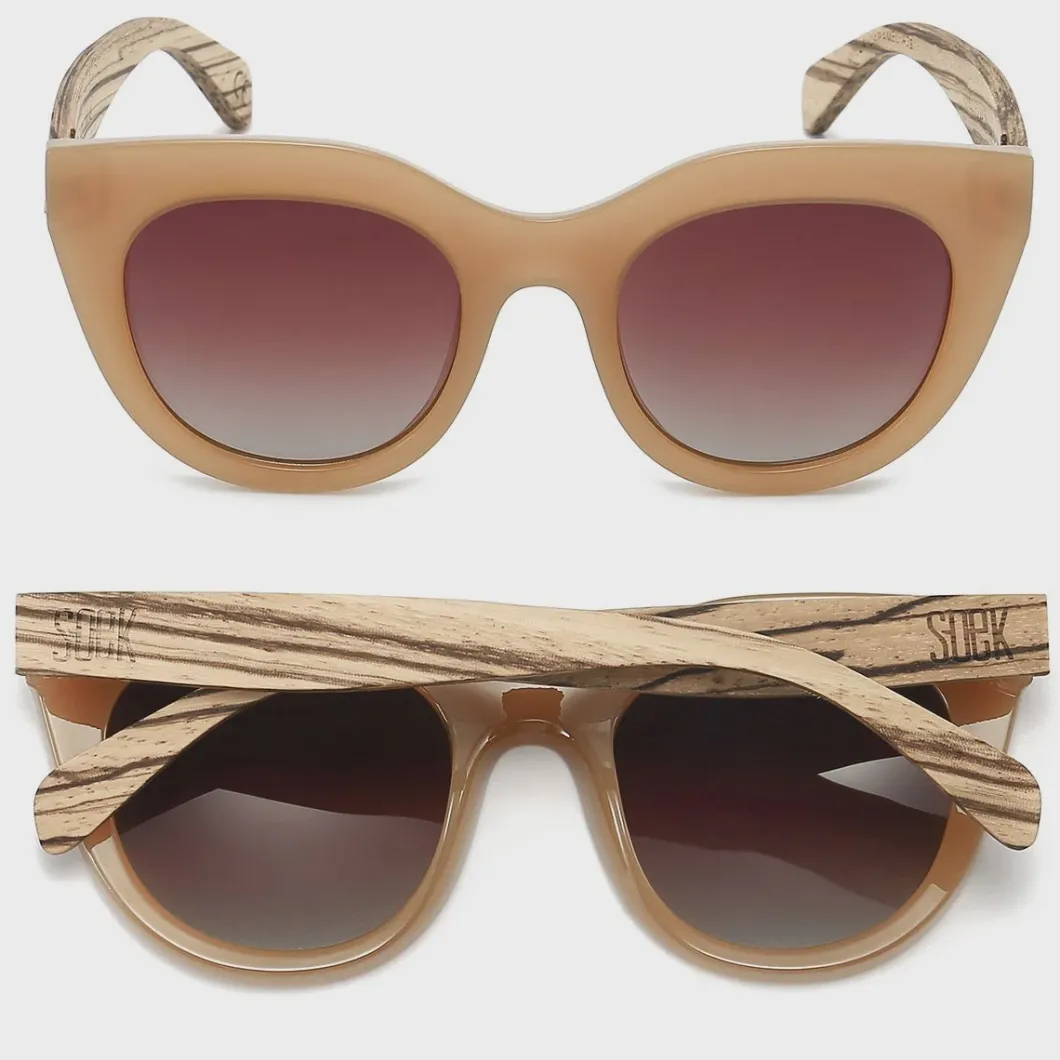 Soek Milla Caramel Brown Gradient Lens Walnut Arms