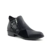 Thyme & Co Demi Ankle Boot Black Leather Suede Flowers