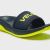 Velous Laguna Slide Navy Neon Yellow